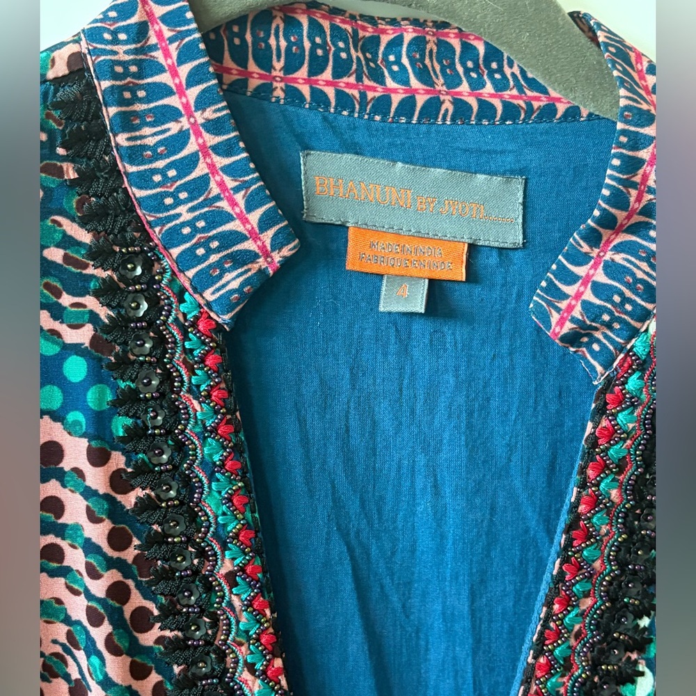 Colorful Silky Geometric Maxi Dress - Picture 3 of 7